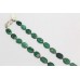 Women's Necklace 925 Sterling Silver beads green malachite stones P 405